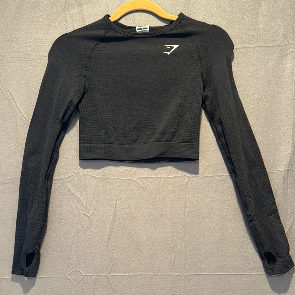 Gymshark Black Long Sleeve Crop Top